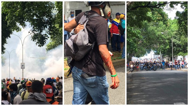 GNB lanzó gases contra los manifestantes en La Castellana.