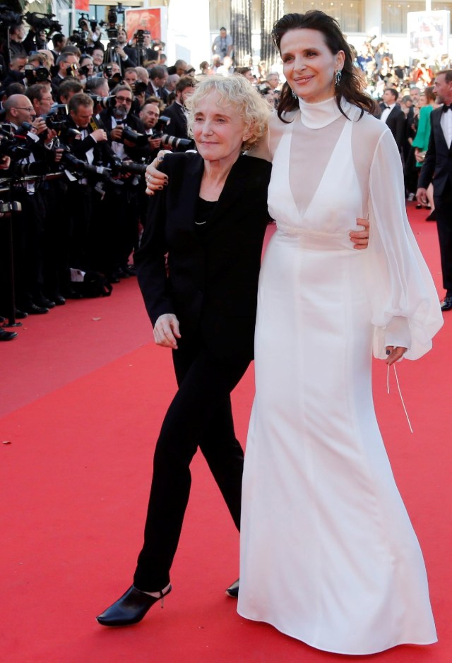 70th Cannes Film Festival - Screening of the film "Okja" in competition - Red Carpet Arrivals- Cannes, France. 19/05/2017. Actress Juliette Binoche and Director Claire Denis poses. REUTERS/Regis Duvignau