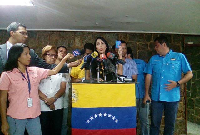 La diputada a la AN, Delsa Solórzano responsabilizó al ministro Reverol por las muertes durante las manifestaciones. Foto: @unidadvenezuela 