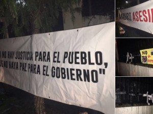 Las pancartas que madrugaron frente a Embajada de Venezuela en Costa Rica (Fotos y Video)