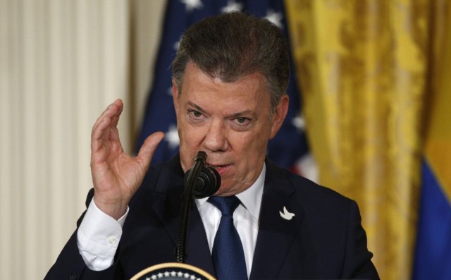 El presidente de Colombia, Juan Manuel Santos durante su visita a la Casa Blanca (Foto Reuters)