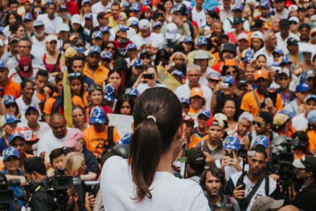 La coordinadora nacional de Vente Venezuela, María Corina Machado