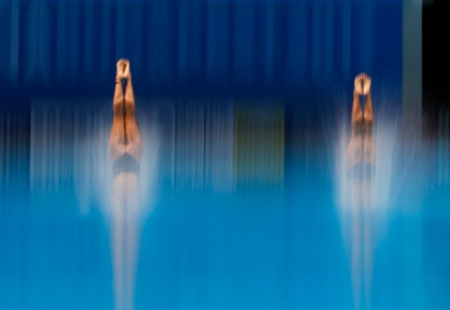 Diving – 17th FINA World Aquatics Championships – Mixed 3m Synchro Springboard Final – Budapest, Hungary – July 22, 2017 – Diana Isabel Pineda Zuleta and Sebastian Villa Castaneda of Colombia compete. REUTERS/Stefan Wermuth
