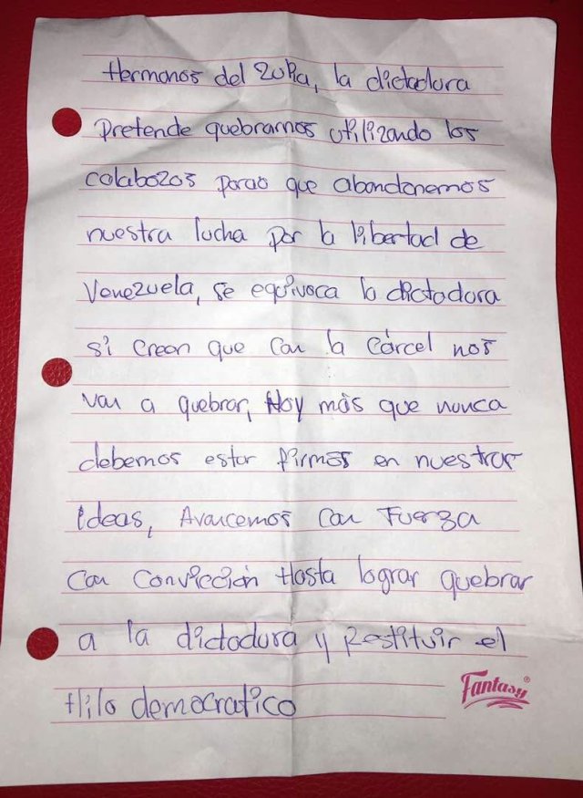 CARTA DESDE LA CARCEL DE ANGEL MACHADO 1