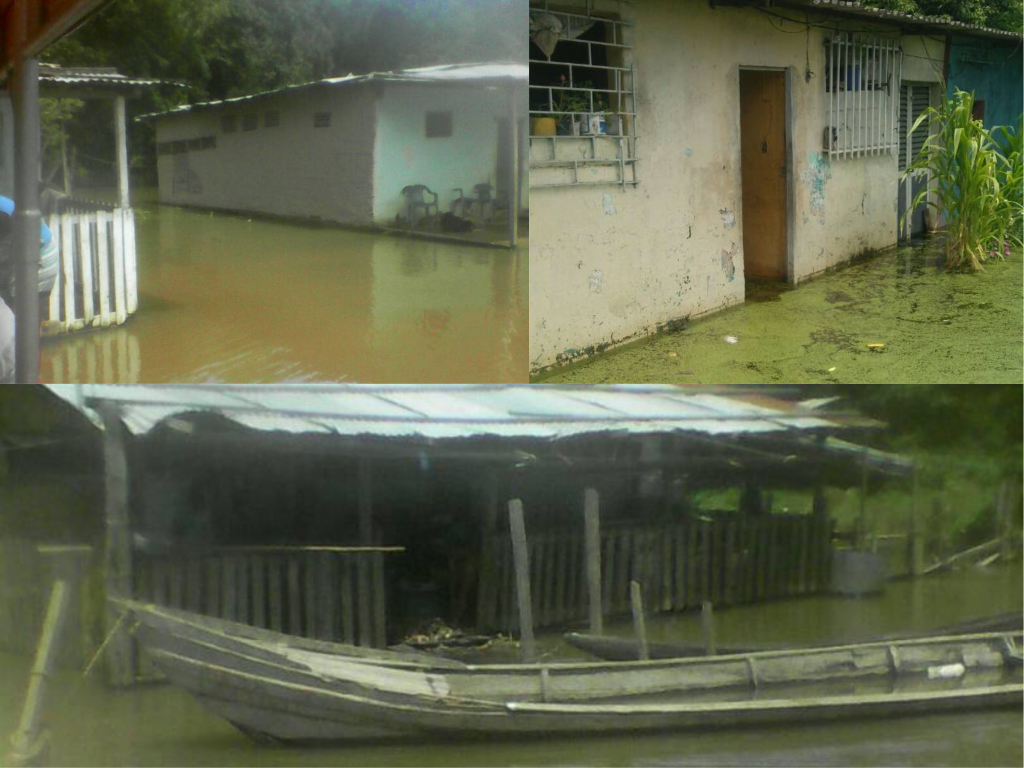 Fuertes precipitaciones afectaron más de 60 viviendas en los estados Delta Amacuro y Bolívar