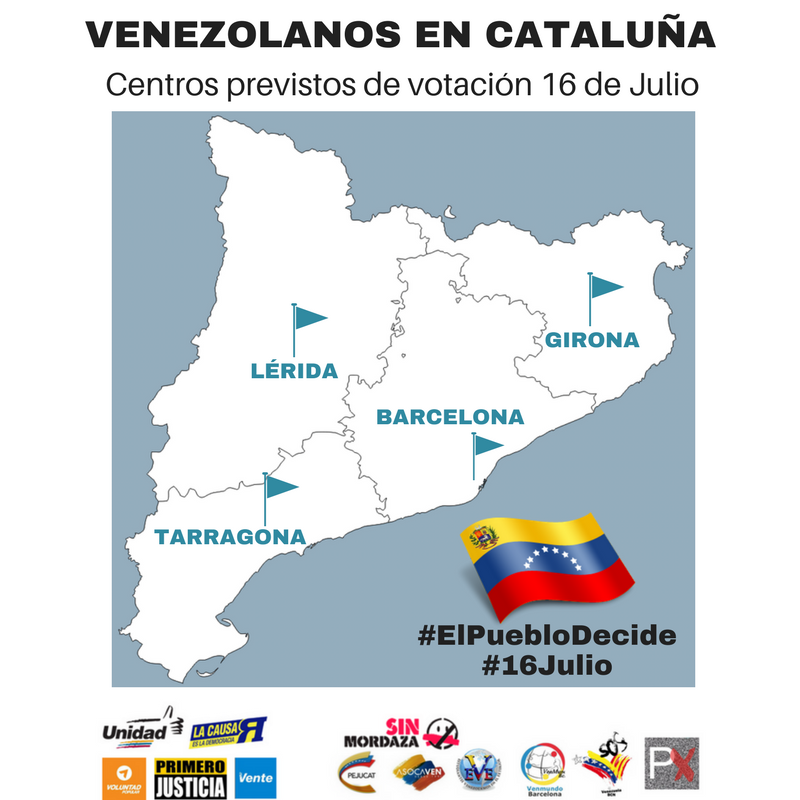 Venezolanos en Cataluña activan los “Puntos Soberanos” para la Consulta Popular de este #16jul