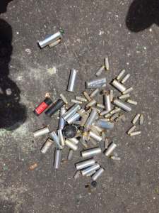 Los casquillos de las balas que los represores dispararon contra vecinos de Montalbán (Fotos)