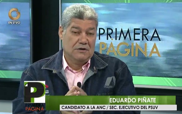 Eduardo Piñate, candidato oficialista a la ANC / Foto captura tv