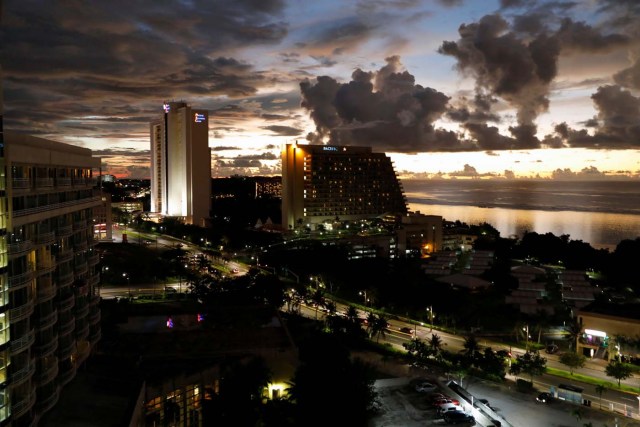 A view of Tumon tourist district at dusk on the island of Guam, a U.S. Pacific Territory, August 13, 2017. REUTERS/Erik De Castro