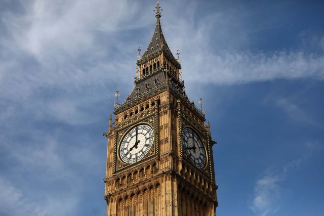 The Elizabeth Tower, which houses the Great Clock and the 'Big Ben' bell, is seen above the Houses of Parliament, in central London, Britain August 14, 2017. REUTERS/Neil Hall