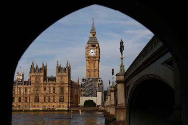 The Elizabeth Tower, which houses the Great Clock and the 'Big Ben' bell, is seen above the Houses of Parliament, in central London, Britain August 14, 2017. REUTERS/Neil Hall