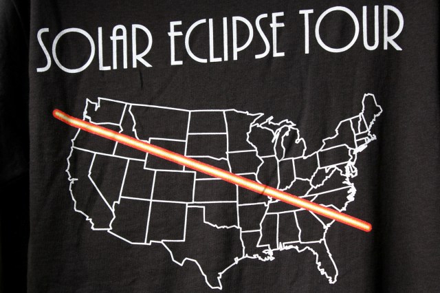 FILE PHOTO - In preparation for the Solar Eclipse, t-shirts commemorating the day are shown in Depoe Bay, Oregon, U.S. on August 9, 2017.   REUTERS/Jane Ross/File Photo