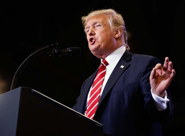 U.S. President Donald Trump speaks at a campaign rally in Phoenix, Arizona, U.S., August 22, 2017.   REUTERS/Joshua Roberts