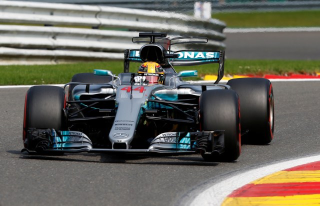Lewis Hamilton en acción durante la calificación del Gran Premio de Bélgica, August 26, 2017. REUTERS/Francois Lenoir
