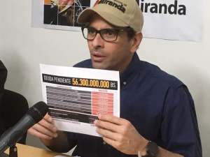 Capriles denuncia asfixia financiera contra Gobernación de Miranda