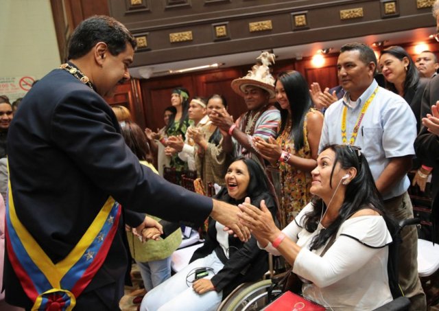 El presidente Nicolás Maduro en el Palacio federal Legislativo (Foto: @PresidencialVen)