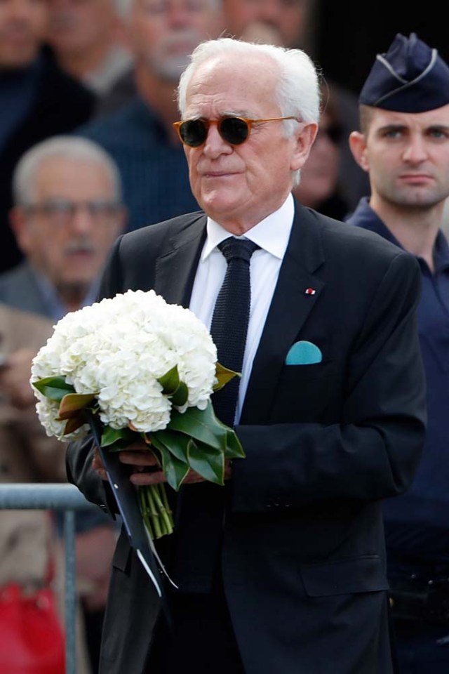 Author, journalist and film director Philippe Labro attends the funeral ceremony of late actress Mireille Darc at the Saint-Sulpice church in Paris, France, September 1, 2017. REUTERS/Charles Platiau