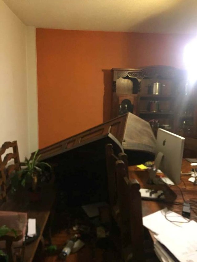 Fallen furniture in an apartment is pictured after an earthquake in Mexico City, Mexico September 8, 2017, in this photo obtained from social media. Maria Antonieta Barragan Lomeli via REUTERS THIS IMAGE HAS BEEN SUPPLIED BY A THIRD PARTY. MANDATORY CREDIT.NO RESALES. NO ARCHIVES