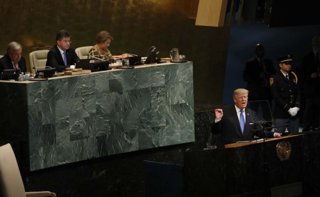 Donald Trump, presidente de Estados Unidos en la Asamblea General de la ONU (Foto REUTERS/Shannon Stapleton)