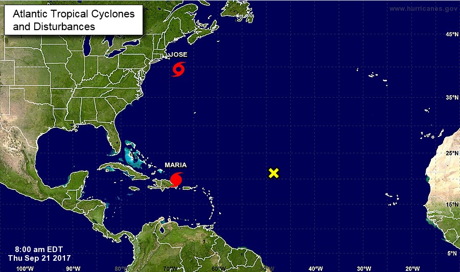 La tormenta tropical José se mantiene frente a la costa noreste de EEUU