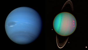 El exceso de niebla marca las diferencias de color entre Urano y Neptuno