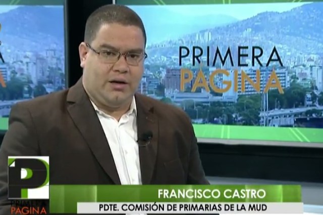 Francisco Castro, presidente de la comisión electoral de Primarias de la MUD // FOTO captura tv