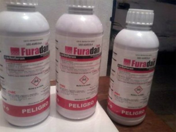 El agrotóxico Furadán, prohibido por su alta toxicidad  (Foto archivo)