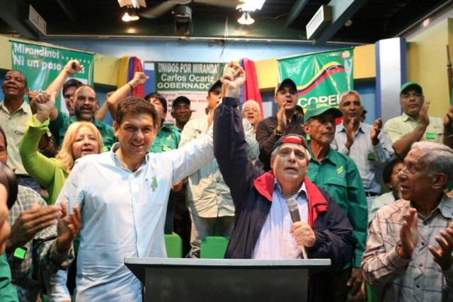 Enrique Mendoza da su apoyo a Carlos Ocariz para las elecciones regionales // Foto Prensa