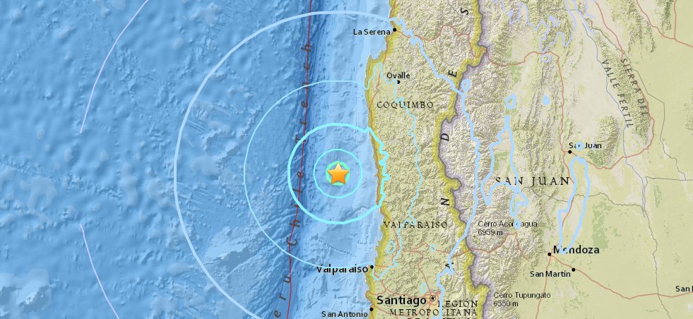 Un sismo de 5,5 se registra en cuatro regiones de Chile
