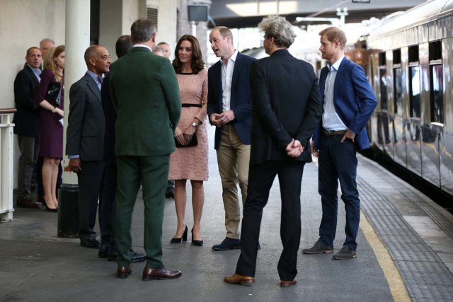 Britain's Prince William, Catherine, The Duchess of Cambridge and Prince Harry attend the Charities Forum at Paddington Station in London, October 16, 2017. REUTERS/Jonathan Brady/Pool