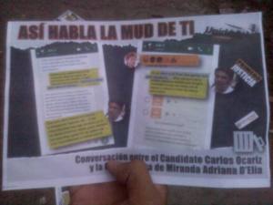 Lanzan panfletos en contra de Ocariz en centro de Guatire