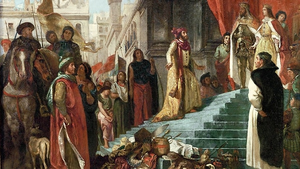Colón en la Corte de los reyes católicos