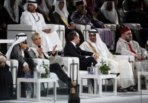 Macron y su esposa participaron en la inauguración del Louvre de Abu Dabi (fotos)