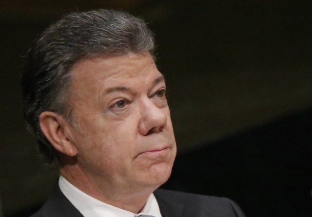 Imagen de archivo del presidente de Colombia, Juan Manuel Santos, ante la Asamblea General de Naciones Unidas en la sede de la ONU en Nueva York. 29 de septiembre, 2015.   REUTERS/Carlo Allegri