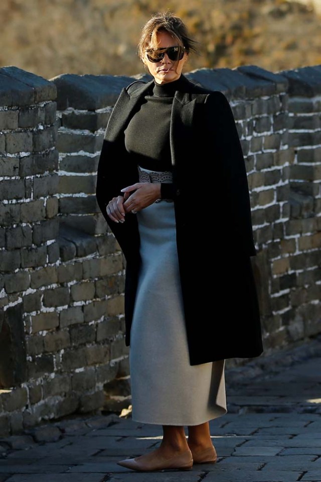 U.S. first lady Melania Trump visits the Mutianyu section of the Great Wall of China, in Beijing November 10, 2017. REUTERS/Thomas Peter