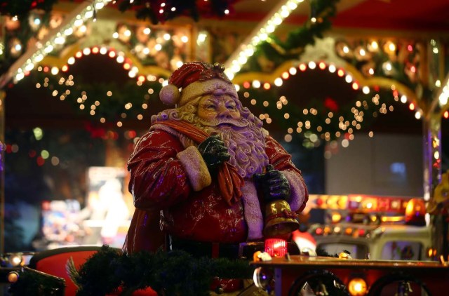 Decorations are displayed at the Christmas market in Regensburg, Germany, November 27, 2017. REUTERS/Michael Dalder
