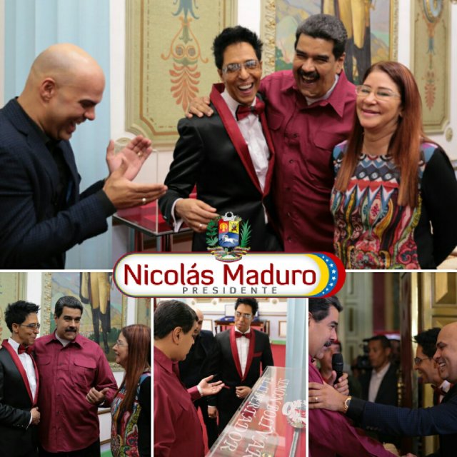 Foto: Hoy nos visitó en el Palacio de Miraflores Bonny Cepeda y Omar Enrique, en este hermoso inicio de la Navidad Venezolana 2017 / @NicolasMaduro