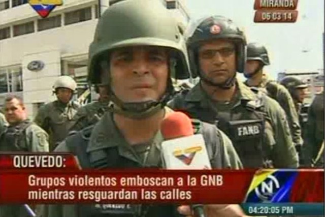 El general Manuel Quevedo, cuando era jefe del Comando Regional número 5 y dirigía la represión contra manifestantes 
