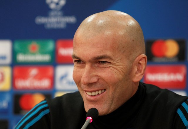 Soccer Football - Champions League - Real Madrid Press Conference - GSP Stadium, Nicosia, Cyprus - November 20, 2017 Real Madrid coach Zinedine Zidane during the press conference REUTERS/Yiannis Kourtoglou
