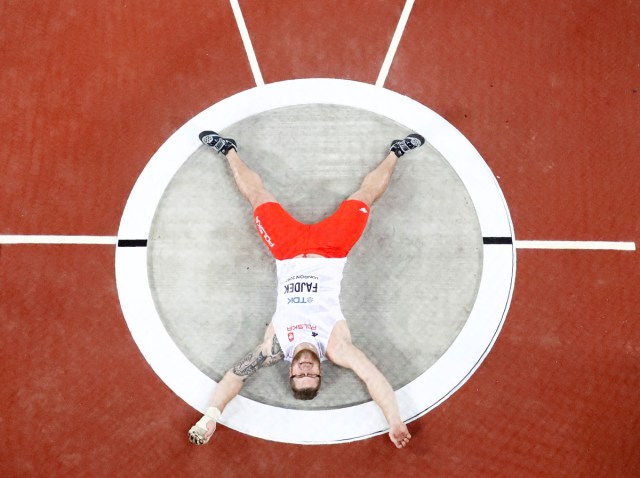 Pawel Fajdek of Poland reacts after winning gold in the men's hammer throw final during the World Athletics Championships at the London Stadium, London, Britain, August 11, 2017. REUTERS/Fabrizio Bensch/File Photo  SEARCH "POY SPORT" FOR THIS STORY. SEARCH "REUTERS POY" FOR ALL BEST OF 2017 PACKAGES.    TPX IMAGES OF THE DAY