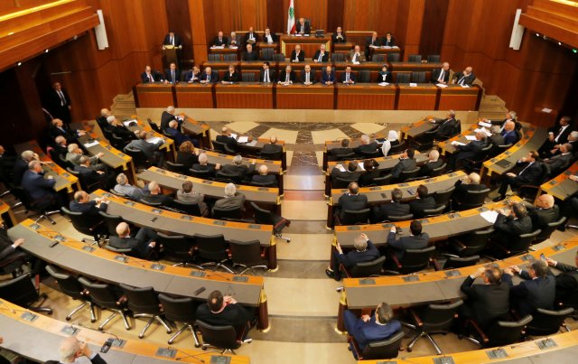 Lebanese parliament hold an extraordinary session to discuss the Jerusalem issue at downtown Beirut, Lebanon December 8, 2017. REUTERS/Mohamed Azakir