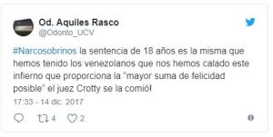 El “tuit del momento”… sentencia de los narcosobrinos VS revolución: Mejor que los venezolanos