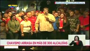 Más de 300 alcaldías ganó el Psuv, dijo Maduro