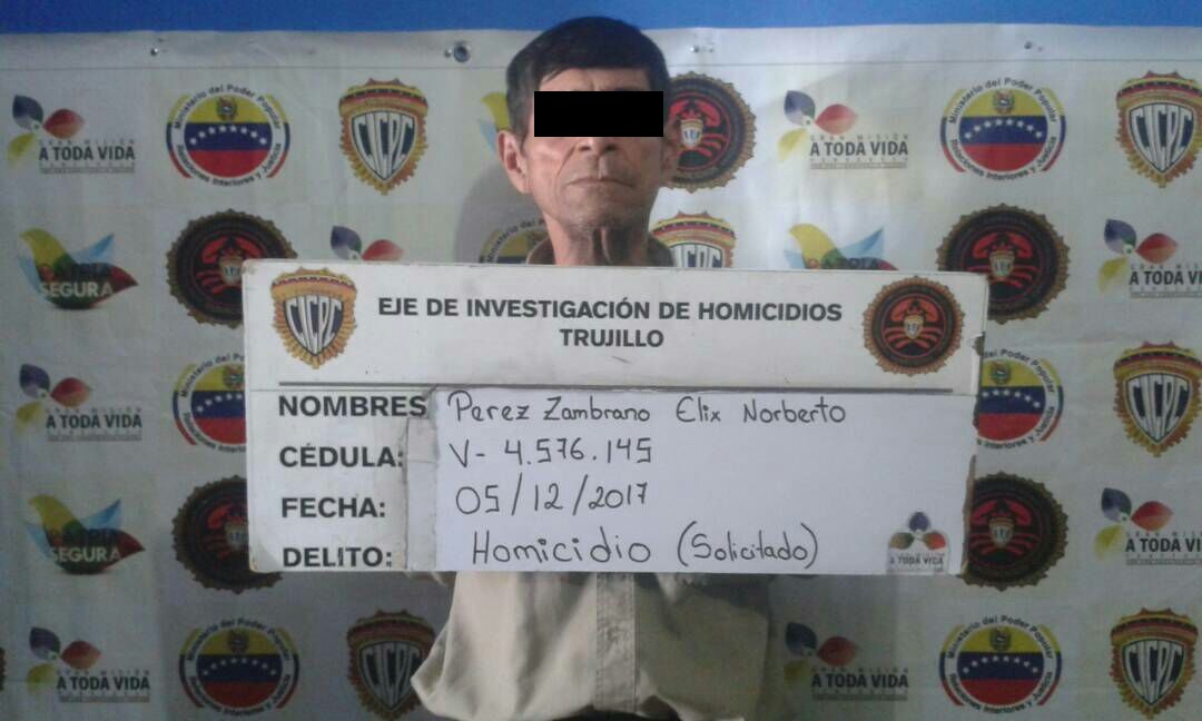 En Trujillo el Cicpc arrestó a un hombre solicitado por homicidio
