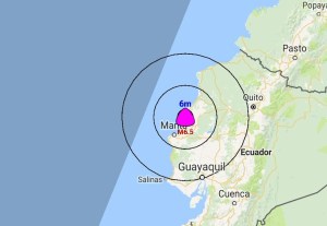 Fuerte sismo de magnitud 6 se registró en Ecuador