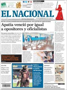 Portadas de este lunes 11 de diciembre de 2017