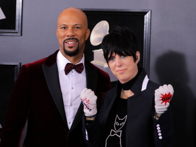 60th Annual Grammy Awards – Arrivals – New York, U.S., 28/01/2018 – Musicians Common and Diane Warren. REUTERS/Andrew Kelly