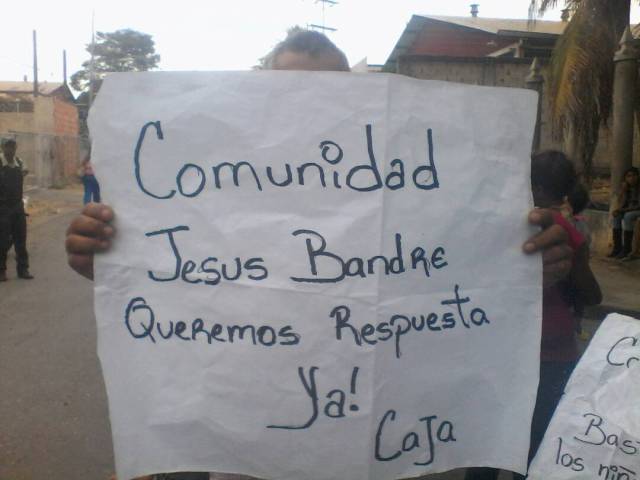 Foto: Protesta en San Juan de los Morros por falta de alimentos / Cortesía 