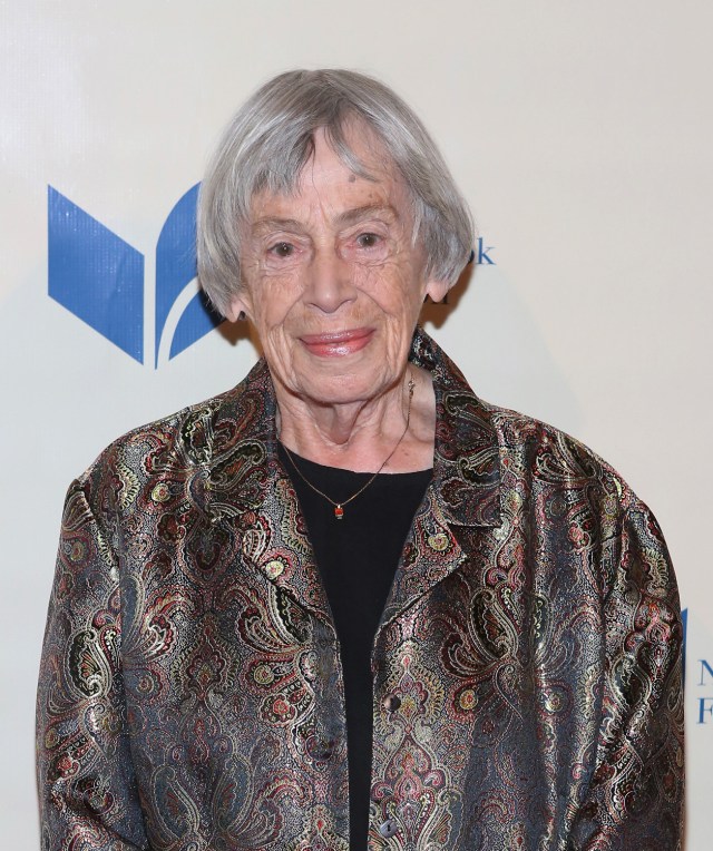 (FILES) This file photo taken on November 19, 2014 shows fantasy author Ursula K. Le Guin at the 2014 National Book Awards in New York. Le Guin, one of the most famous female science fiction writers in history, has died, her family announced On January 23, 2018. She was 88. Le Guin became best known for her "Earthsea" series, which she began in the late 1960s, in which an apprentice sorcerer fights against the powers of evil, decades before Harry Potter did the same.  / AFP PHOTO / GETTY IMAGES NORTH AMERICA / Robin Marchant