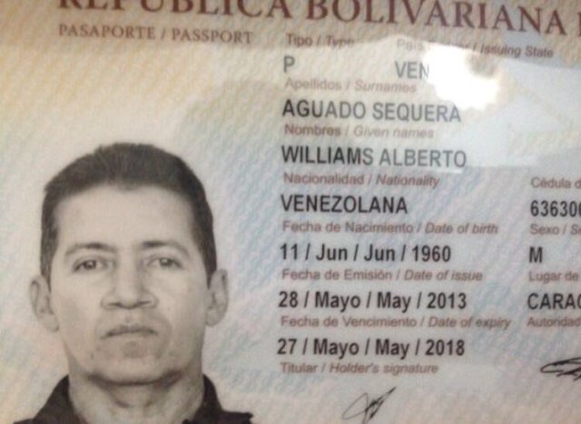 Foto: Pasaporte de William Alberto Aguado Sequera  / Cortesía 